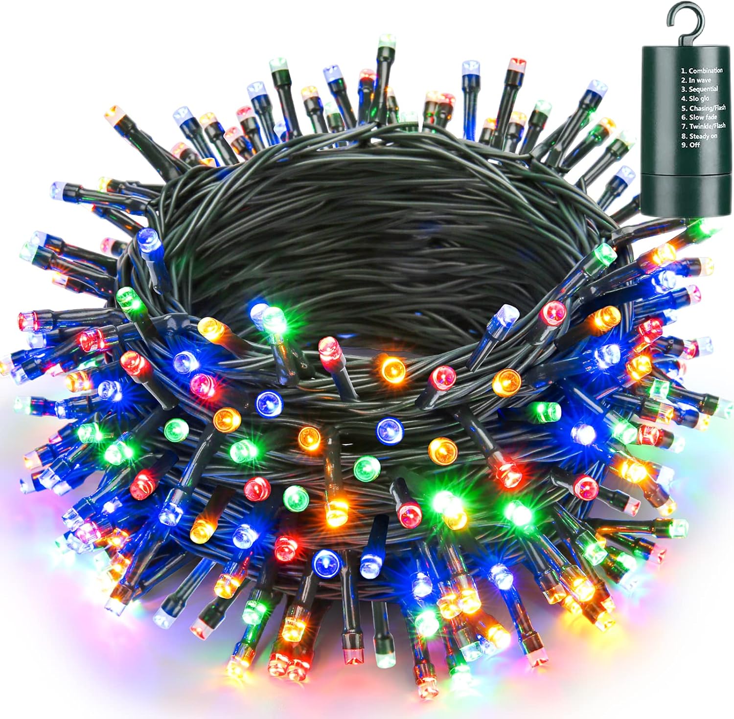 Detalle de Joomer 88-B200-003 Battery Christmas String Lights, 66 ft, 200 LEDs, 8 Modes