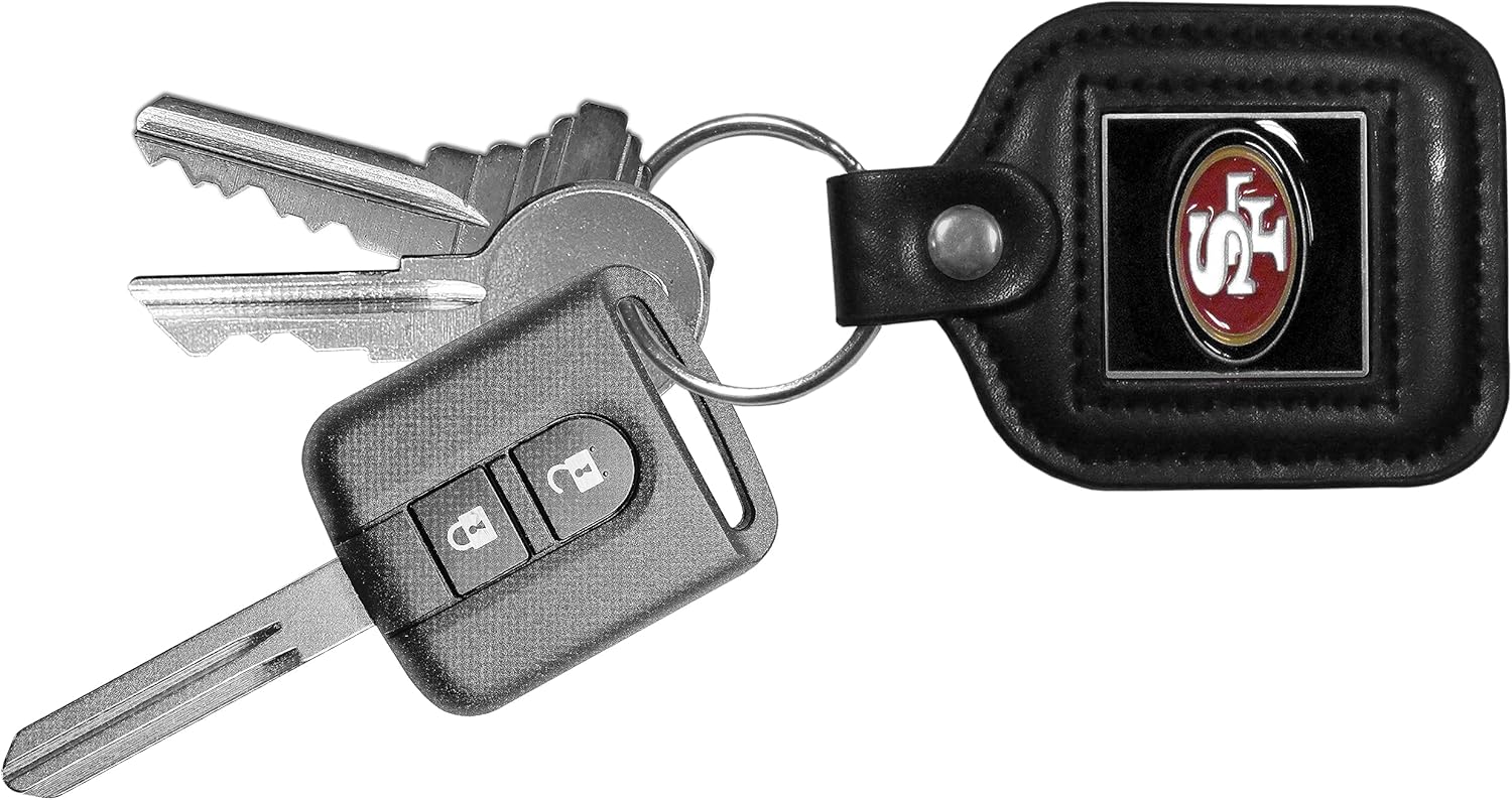 Thumbnail 1 de Siskiyou San Francisco 49ers Square Leather Key Chain (Official NFL) – One Size, Black