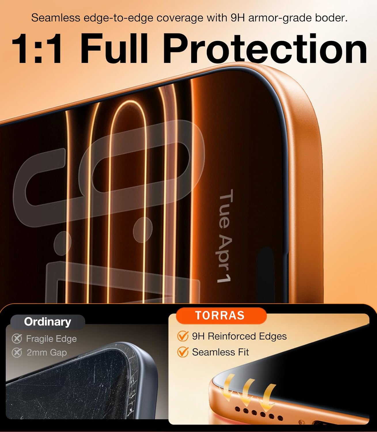 Thumbnail 6 de TORRAS Privacy Screen Protector for iPhone 17 Pro Max – 9H+ Shatterproof Glass (2 Pack)