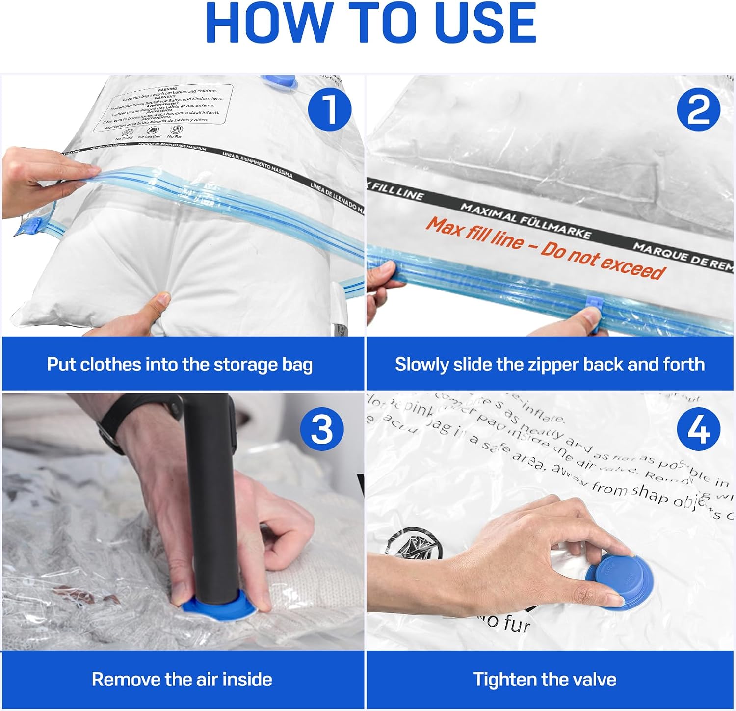 Thumbnail 6 de CaptainFive Vacuum Storage Bags 6-Pack 3 Sizes