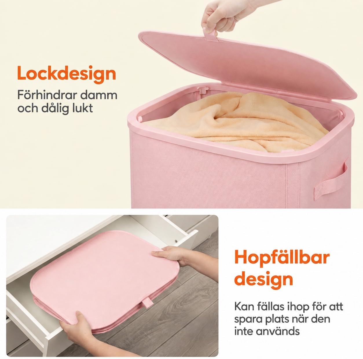 Thumbnail 6 de Lifewit 24599 tvättkorg 85 l med hjul, lock och avtagbar innerpåse