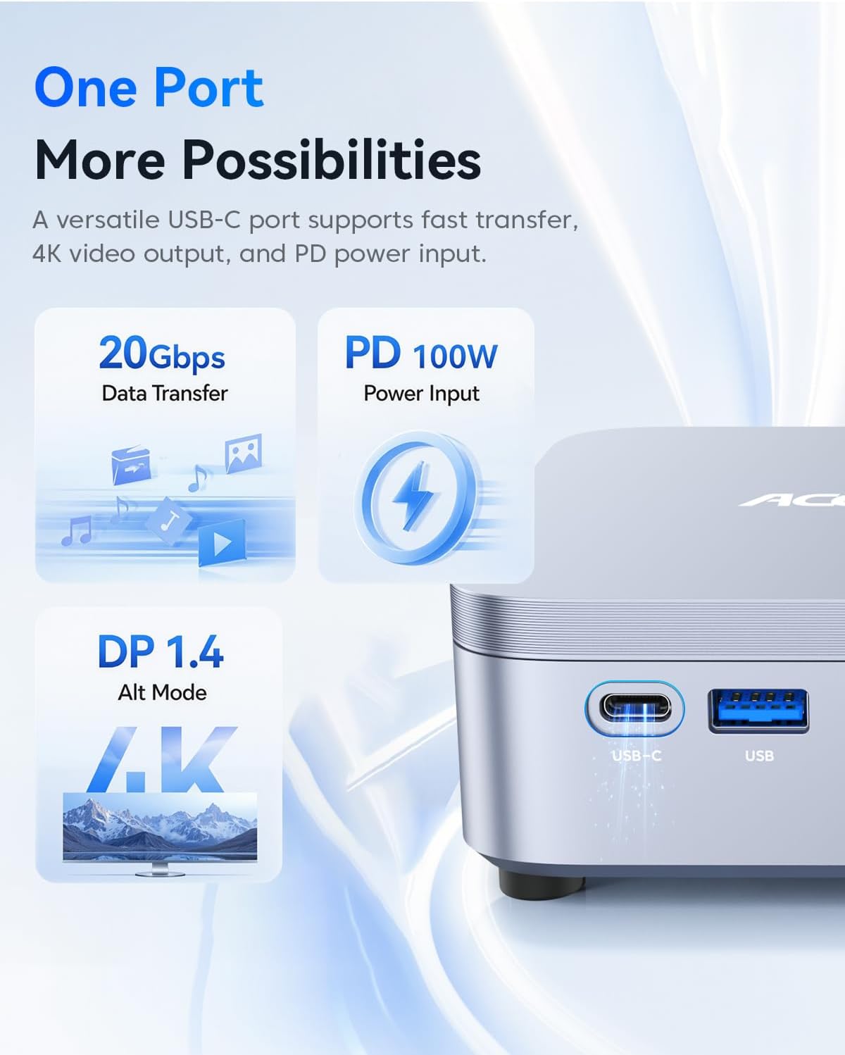 Detalle de ACEMAGIC Mini PC Intel Core 3 304