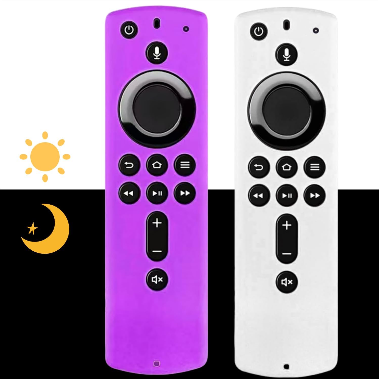 Detalle de 2 Pack Glow-in-the-Dark Protective Silicone Remote Covers (3rd Gen) – SkyBlue & Purple