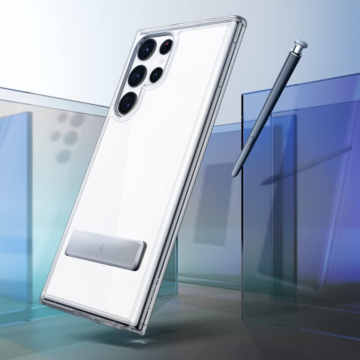 Thumbnail 2 de Spigen Ultra Hybrid S pour Samsung Galaxy S22 Ultra 5G – coque transparente à structure hybride