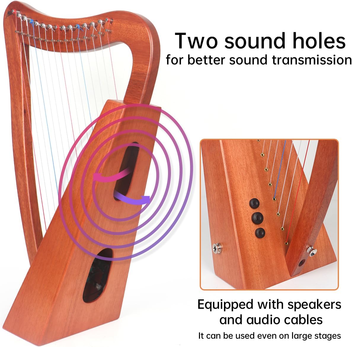 Thumbnail 2 de AKLOT Lyre Harp, 15 Strings