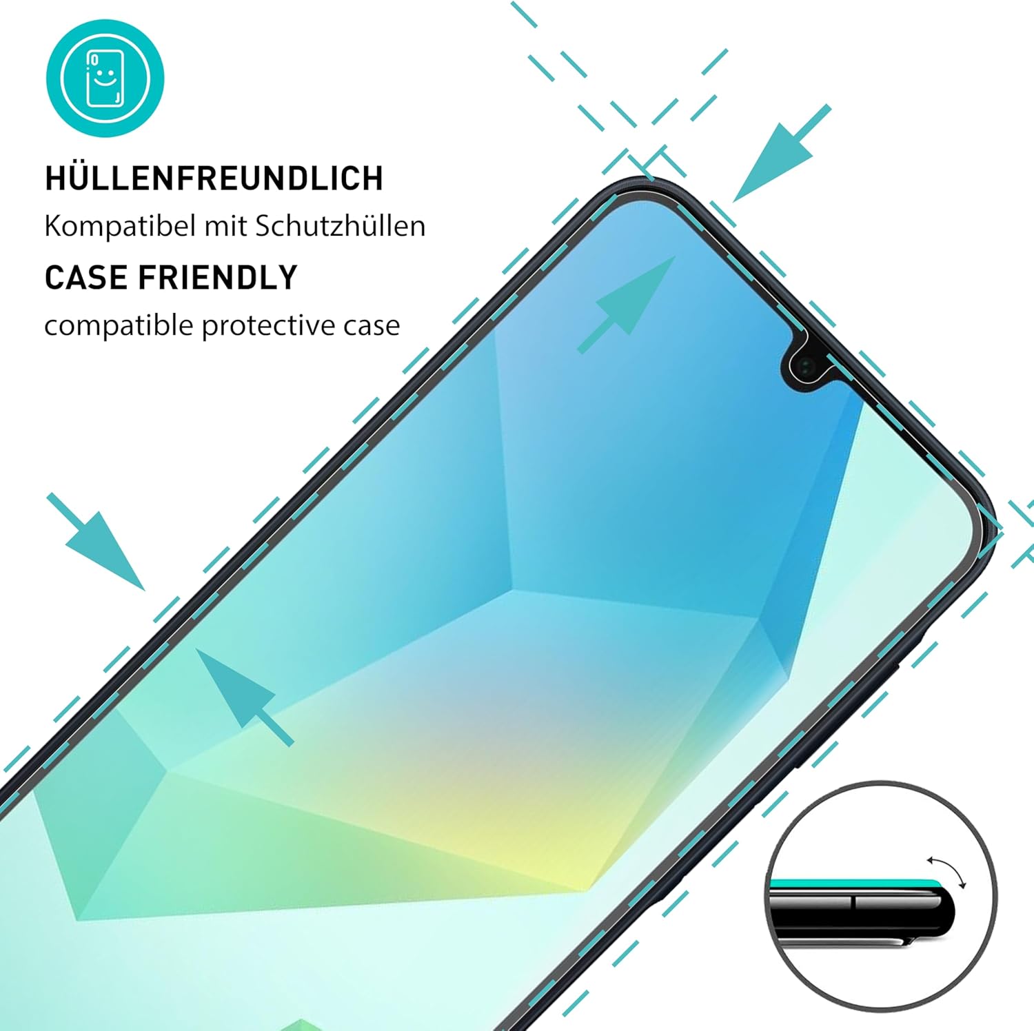 Thumbnail 1 de SmarTect Tempered Glass Screen Protector for Galaxy A17 5G/A16, 0.3 mm, 3-Pack