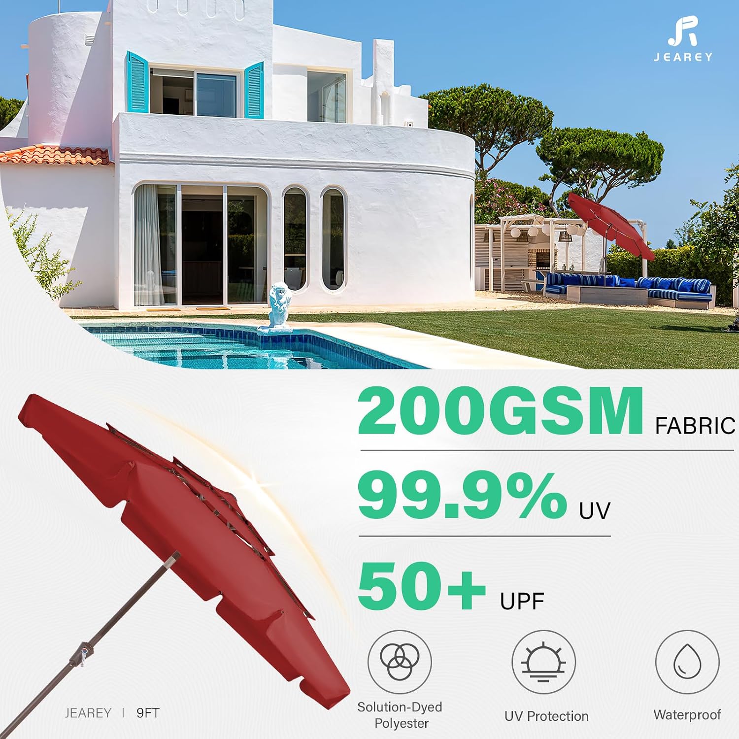 Detalle 2 de JEAREY Patio Umbrella, 9 ft