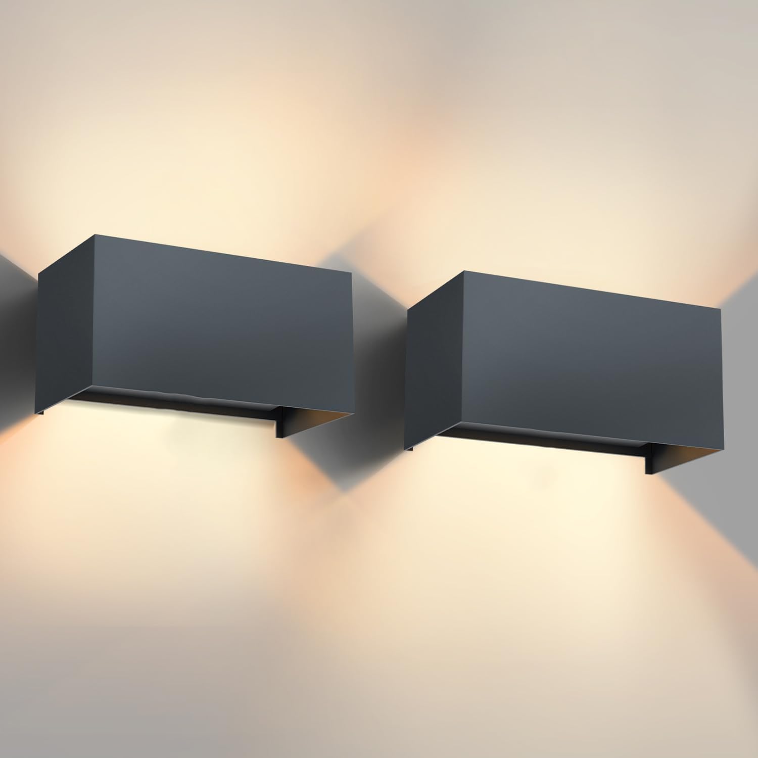 Detalle de Vatato LED Wandleuchte 24W | Außenleuchte aus Aluminium, IP65, 3000K, verstellbarer Abstrahlwinkel – Anthrazit