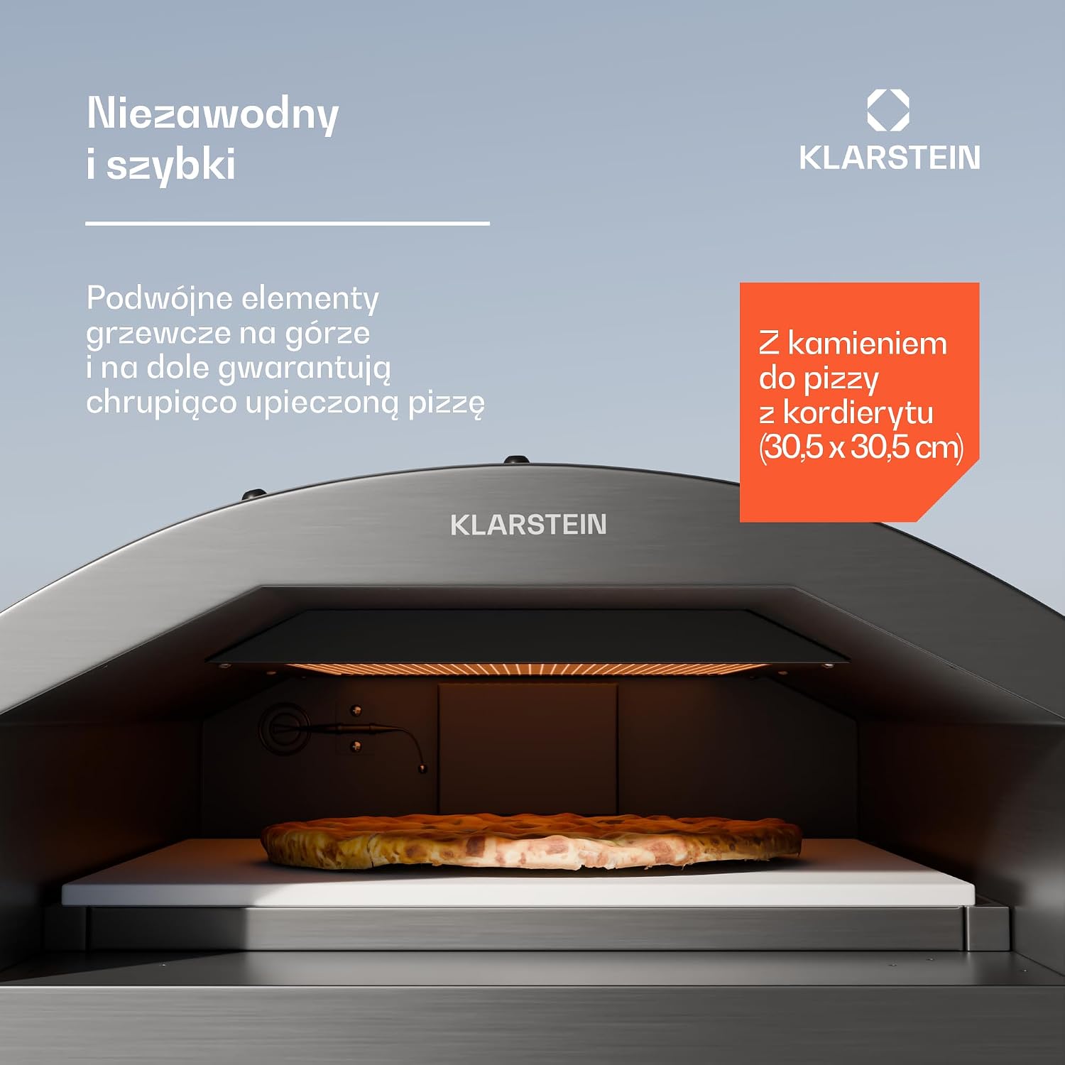 Detalle de Klarstein LaFiamma POV6-Kl-NA-E-BK Electric Pizza Oven, 2200W, Pizza Stone