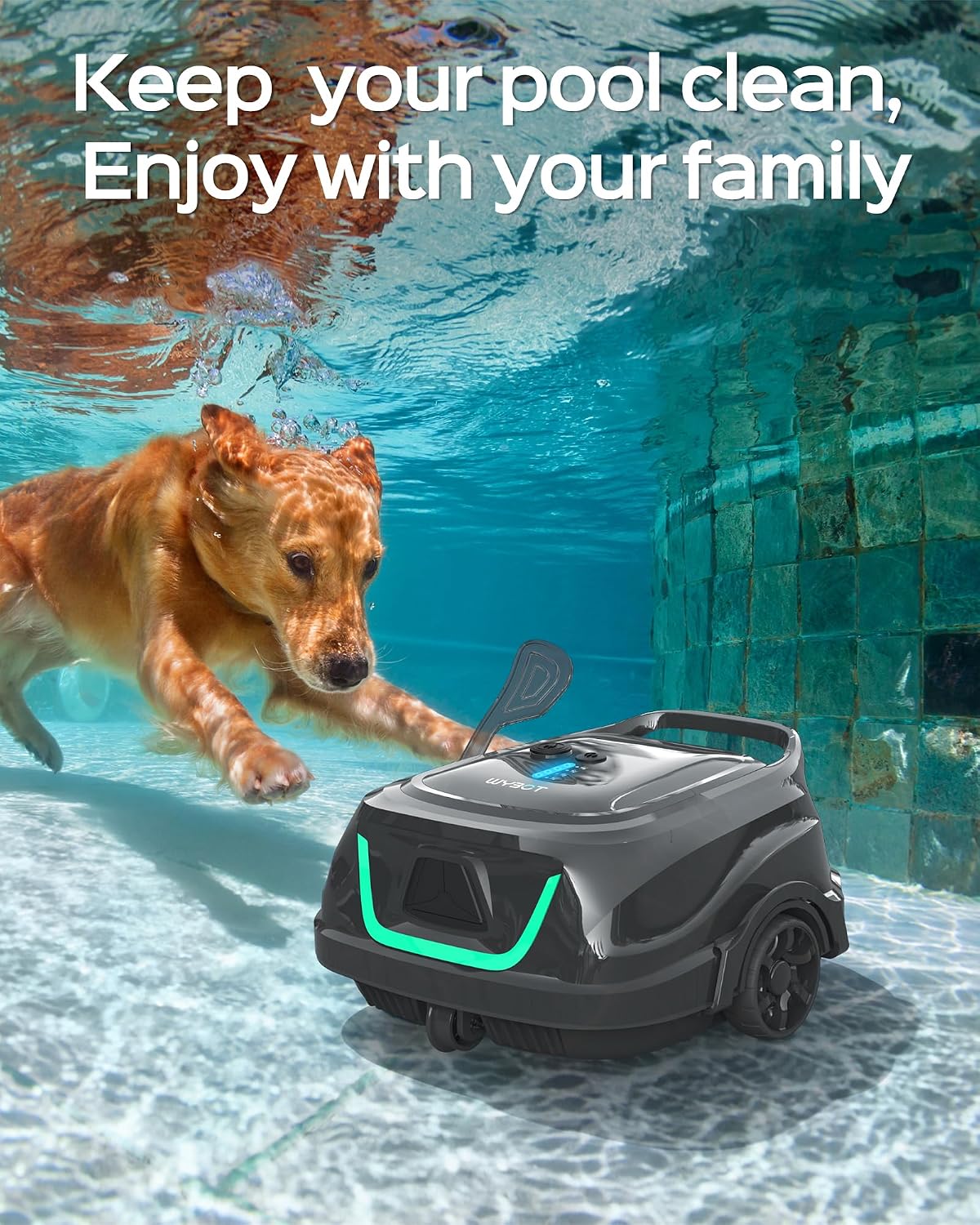 Thumbnail 4 de WYBOT A1, robot de piscine à batterie avec double système de filtration pour piscines jusqu’à 100㎡
