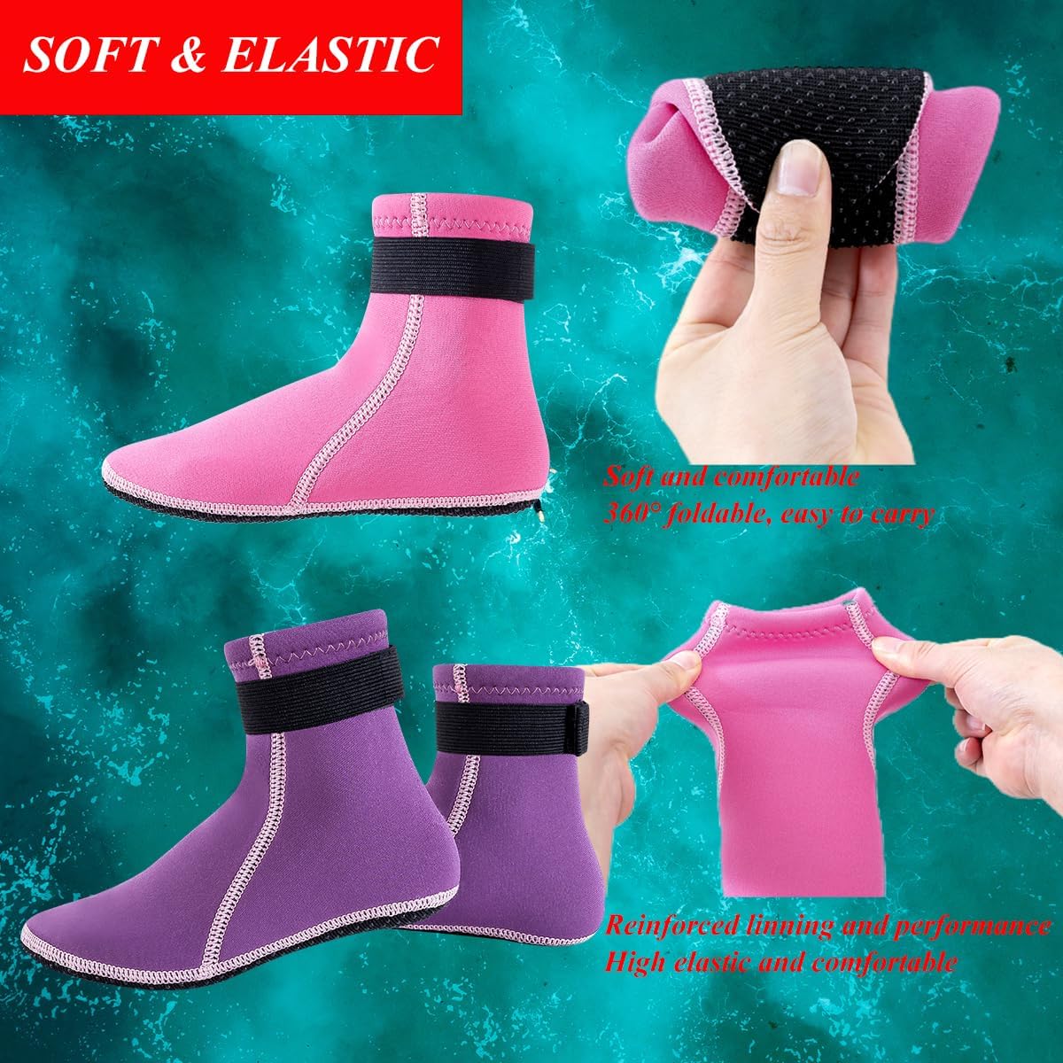 Detalle de YDQUANI Kids Neoprene Socks 3mm Wetsuit Socks – Thermal Open Water Footwear for Boys and Girls