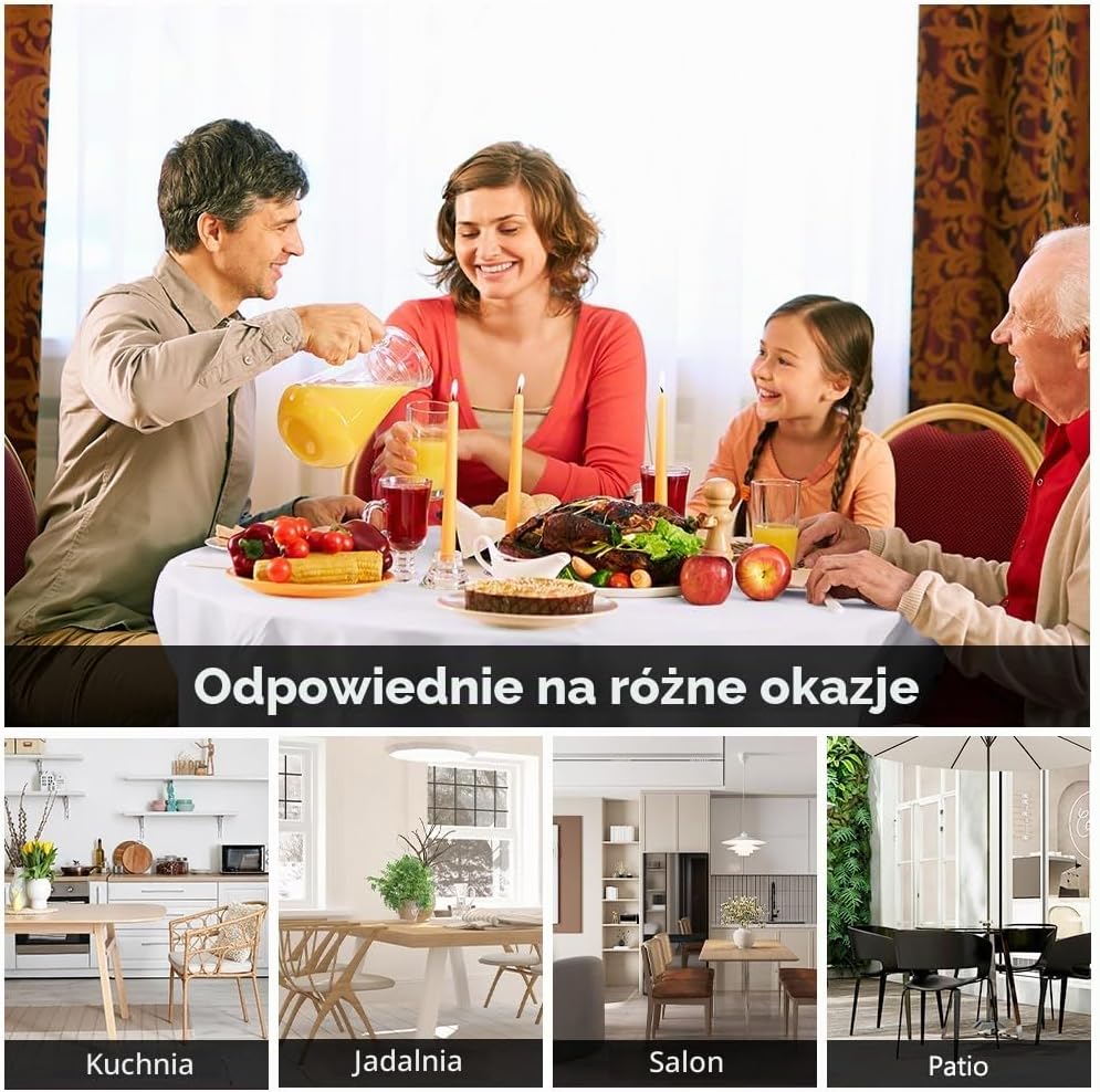 Detalle 2 de AUAUY Okrągły obrus poliestrowy 120 cm, biały, wodoodporny i odporny na plamy
