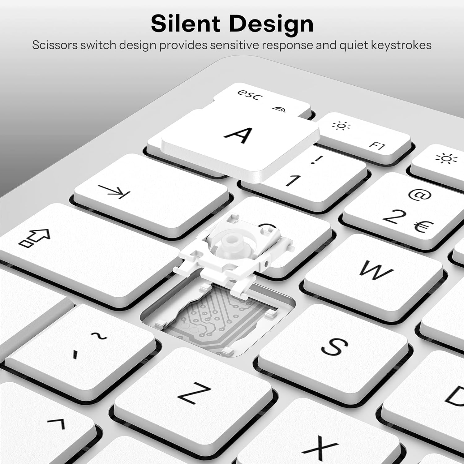 Thumbnail 6 de OMOTON Wired Keyboard and Mouse Combo for Mac (UK QWERTY, USB/Type-C) - Silver