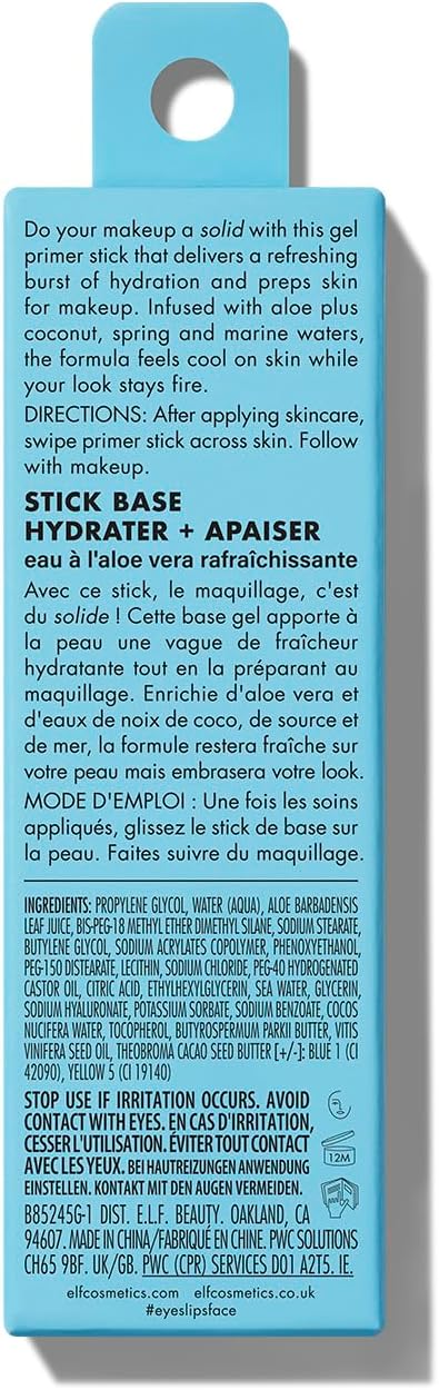 Detalle 2 de e.l.f. Stay Cool Primer Stick — Gel hydratant prêt à maquiller votre peau