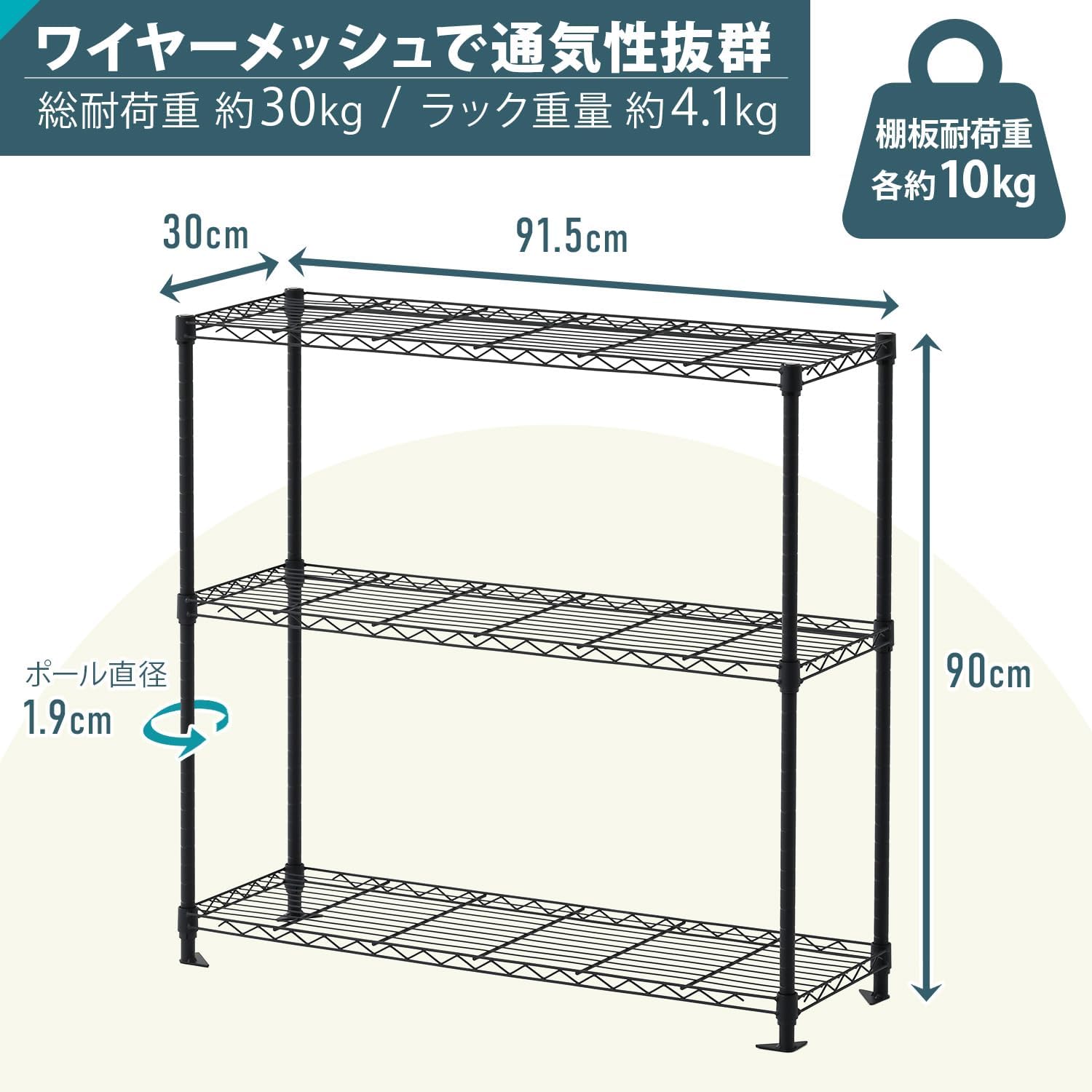 Detalle de ガーデンマスター(Gardenmaster)YLOR-939F3(BK) 3段ガーデンラック スチール製・ブラック
