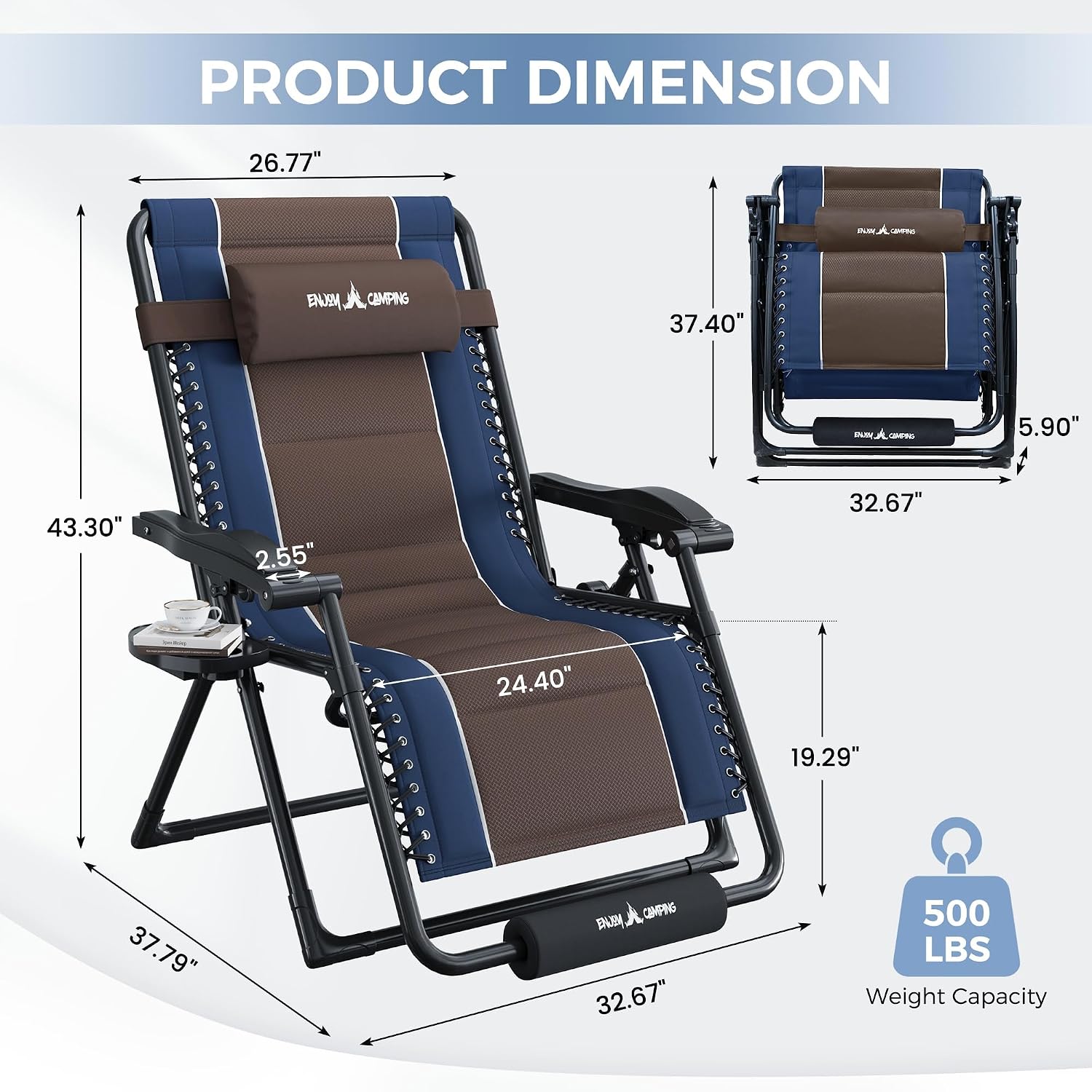 Detalle de UDPATIO Oversized Zero-Gravity Chair, Oxford Fabric