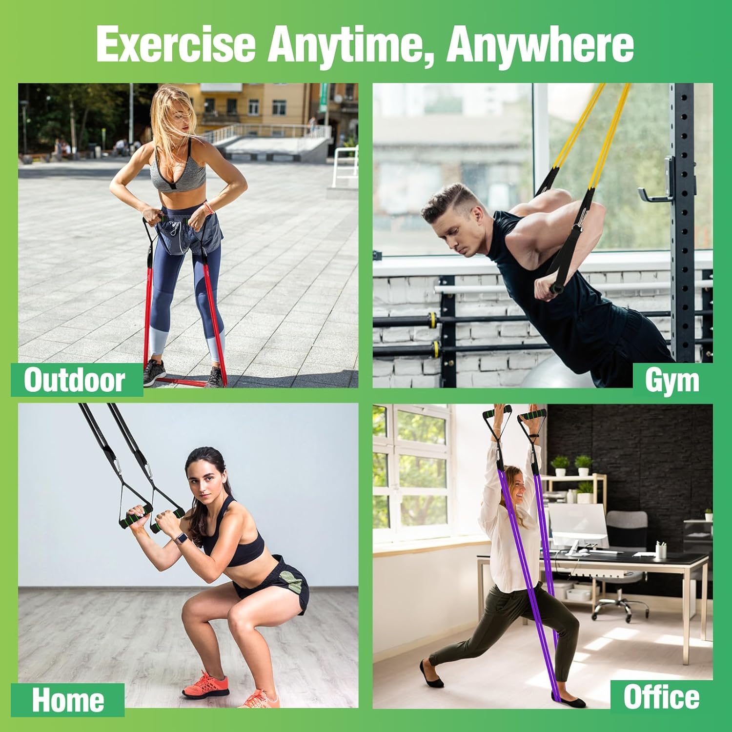 Thumbnail 5 de Resistance Bands Set 4-levels for Strength Training ๐๏ธโ