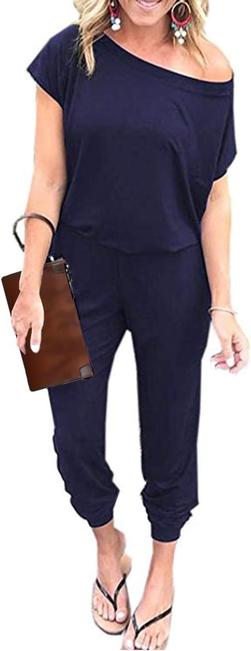 Thumbnail 5 de iChunhua Women Summer Off One Shoulder Jumpsuit with Pockets