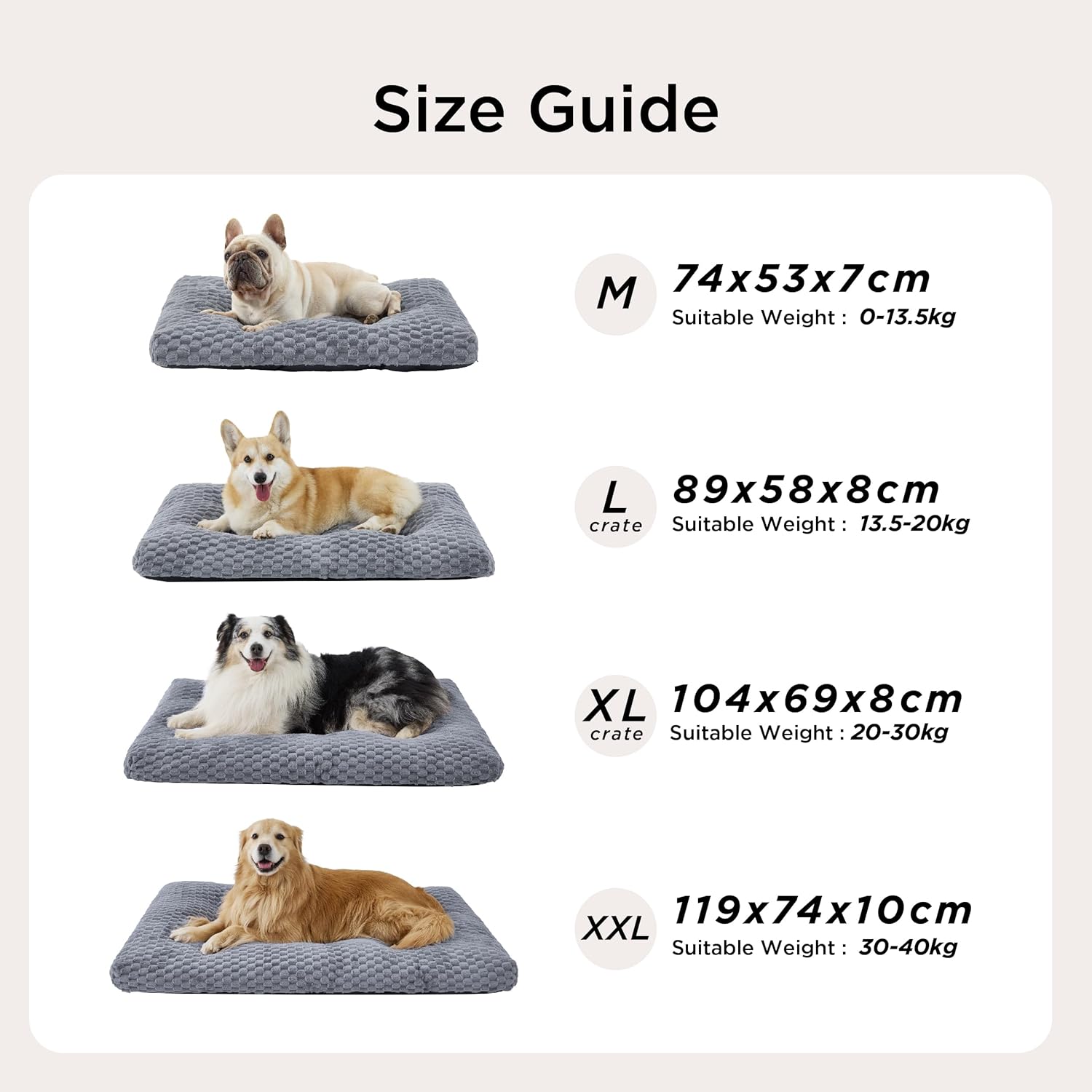 Thumbnail 6 de BEDSURE Hundebett XXL Waschbar Caramel Café 119x74x10 cm – weiches, rutschfestes Hundekissen für Große Hunde