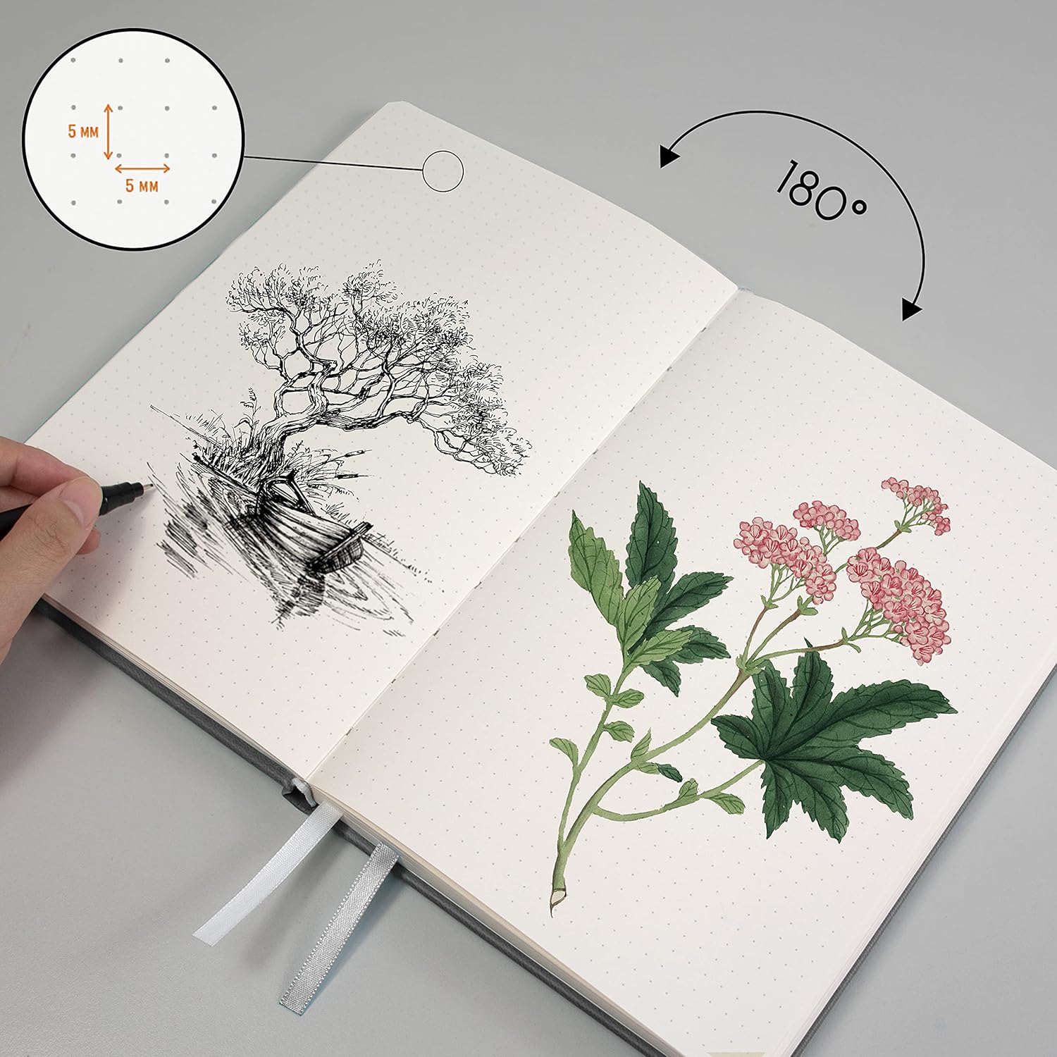 Detalle de STATIONERY ISLAND A5 Bullet Dotted Journal (Hardcover, 180 pages, 120gsm) — Slate Grey