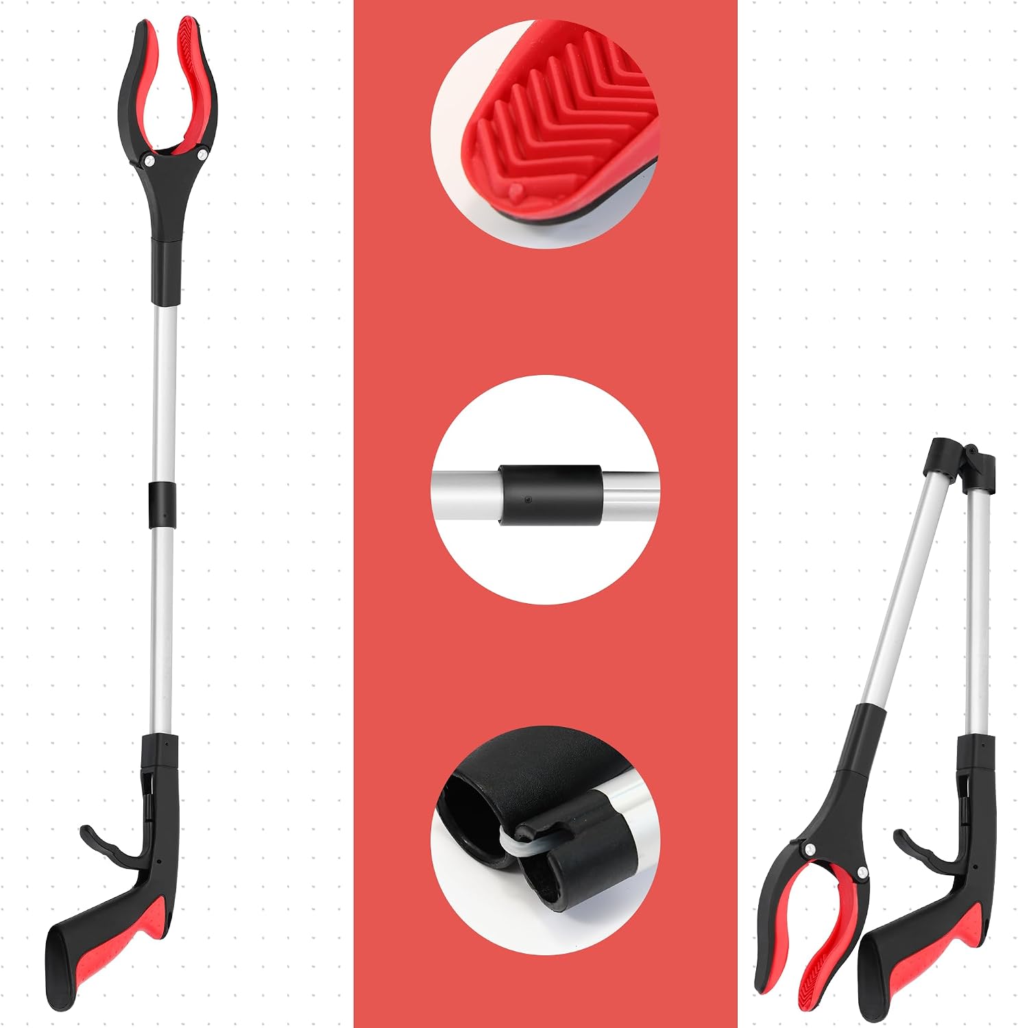 Thumbnail 4 de GrabRunner 2-Pack 32-Inch Reacher Grabbers, Folding 360° Jaw and Magnet