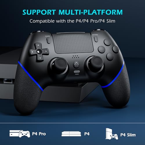 Detalle de CHEREEKI Mando para PS4: versión 2024 con Mapeo, joystick Hall y vibración Dual