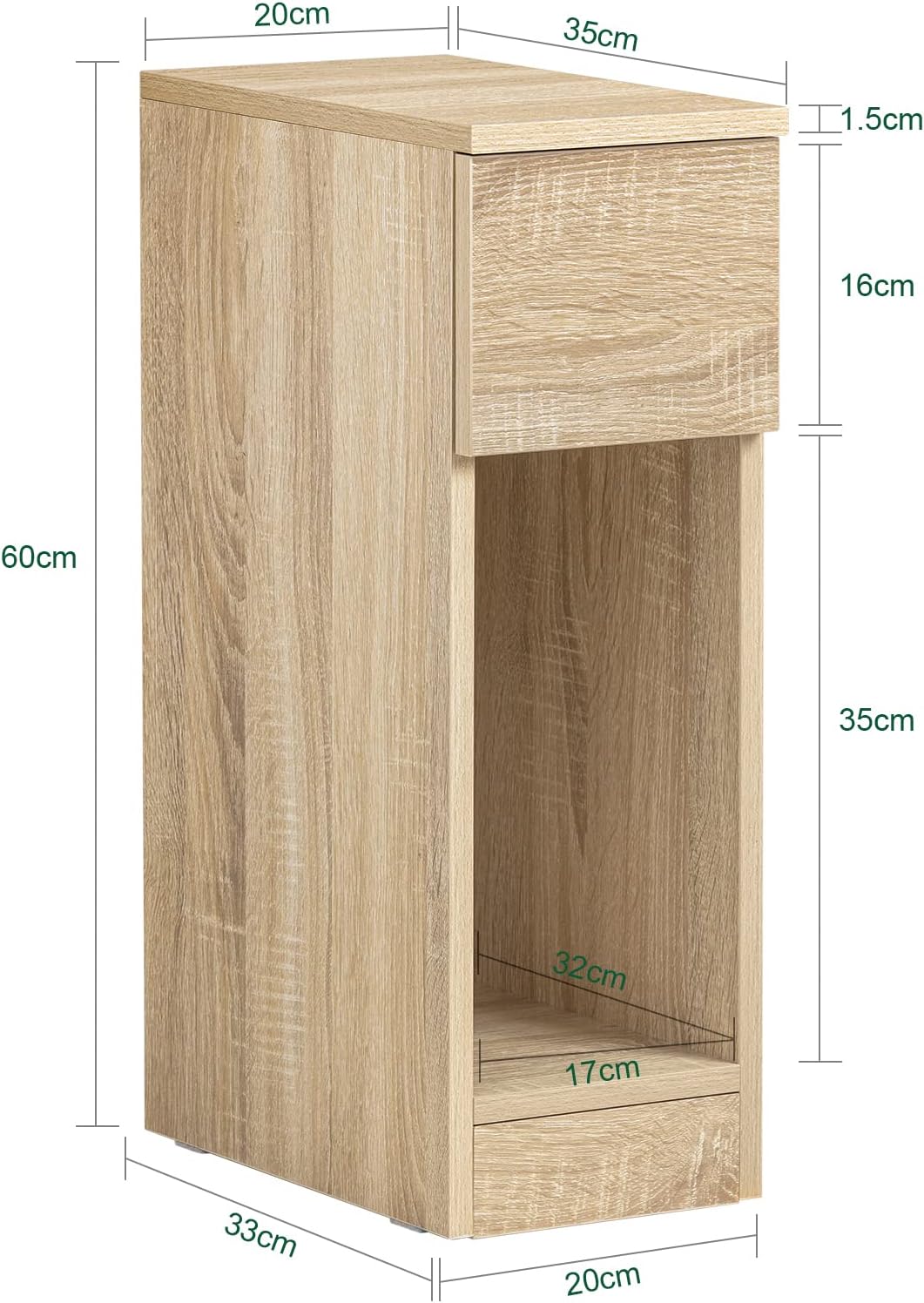 Detalle de SoBuy FBT111-Nx2 table de chevet 20 cm