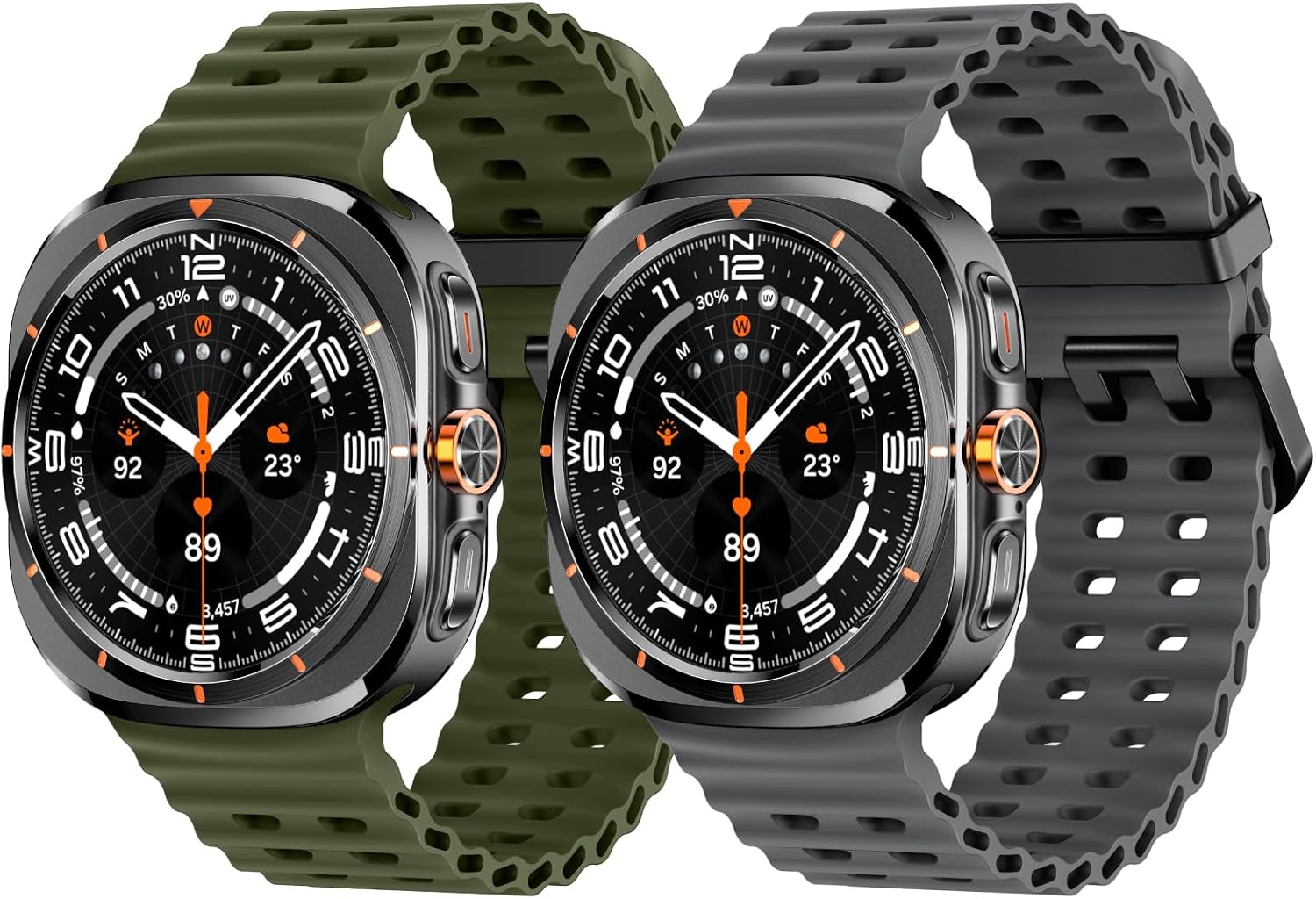 Detalle de Joehwerr 2 Pack Sport Strap for Samsung Galaxy Watch Ultra 47mm (2024–2026) – Soft Silicone, Breathable & Lugless