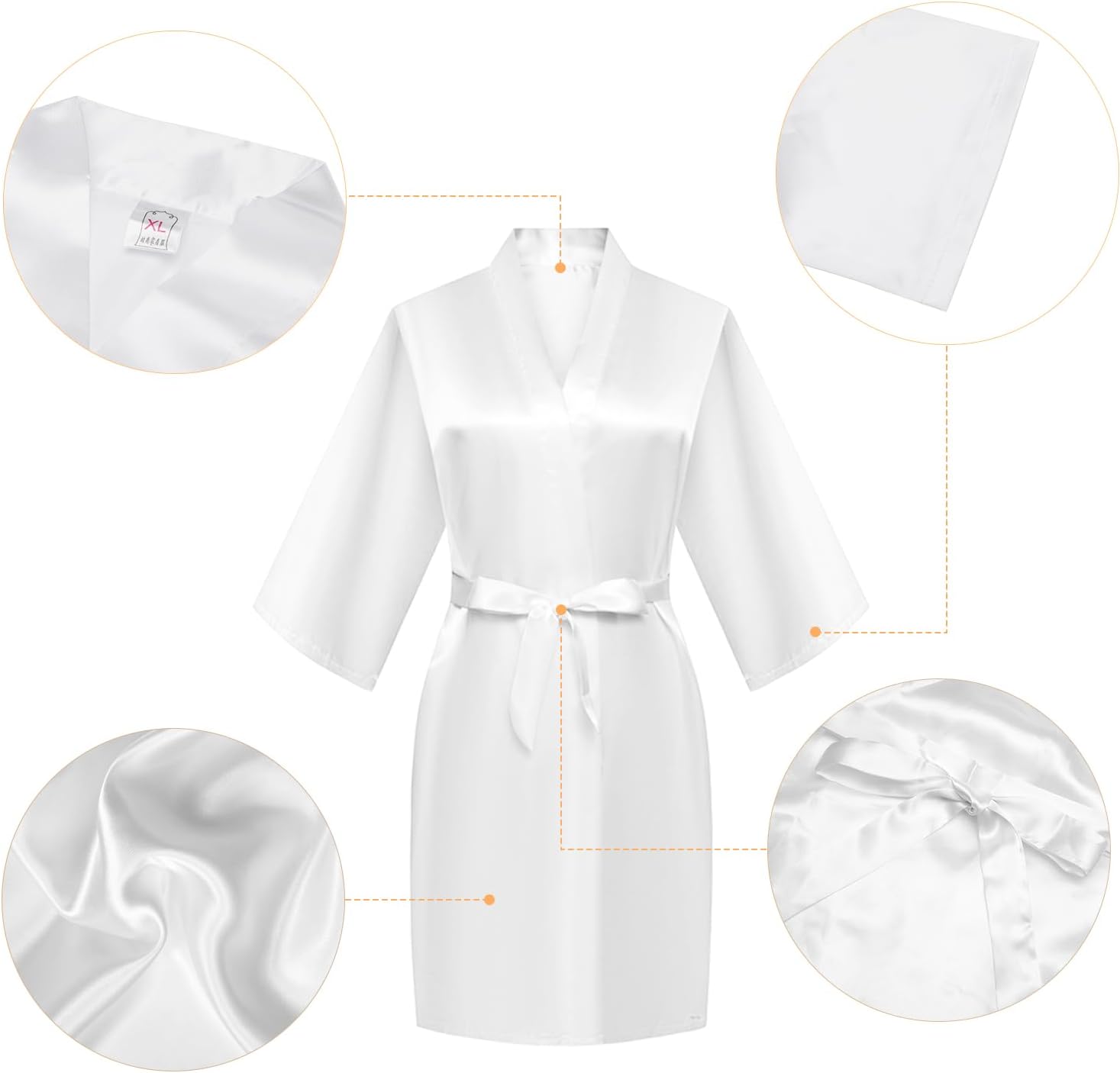 Thumbnail 2 de HENGBIRD ensemble peignoir satin pour mariée + pantoufles en velours