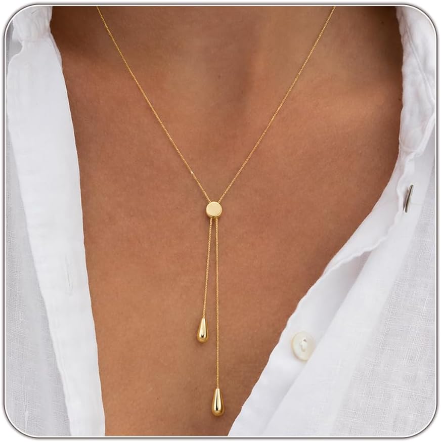 Detalle de Patwes Lariat Necklace 14K Gold Plated