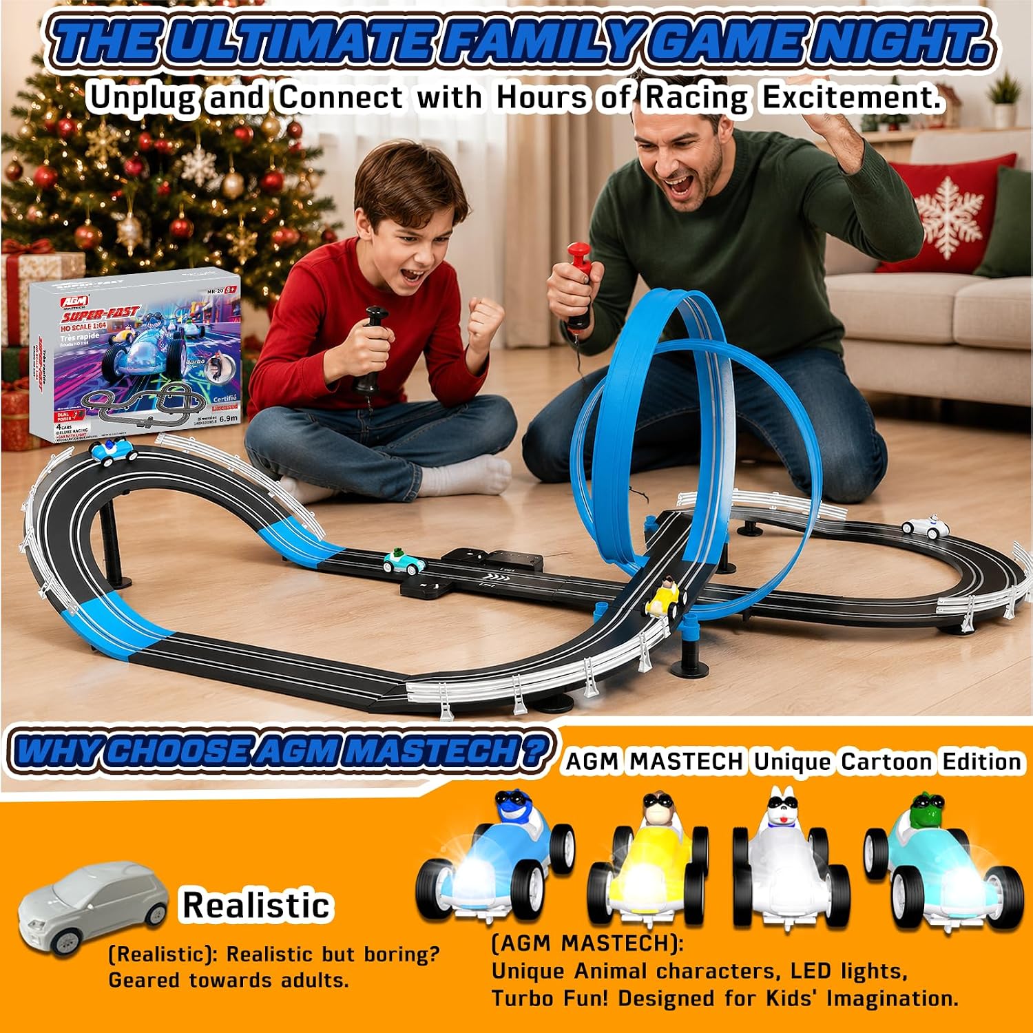 Detalle 2 de AGM MASTECH MR-20 Crazy-Loop Slot Car Track with 360° Loop and LED Cars