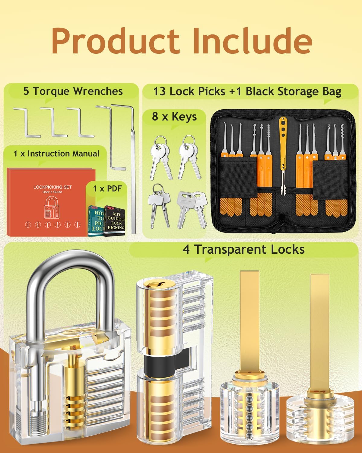 Thumbnail 1 de EVENTRONIC Lock Picking Kit 32-Piece with Training Locks 📦