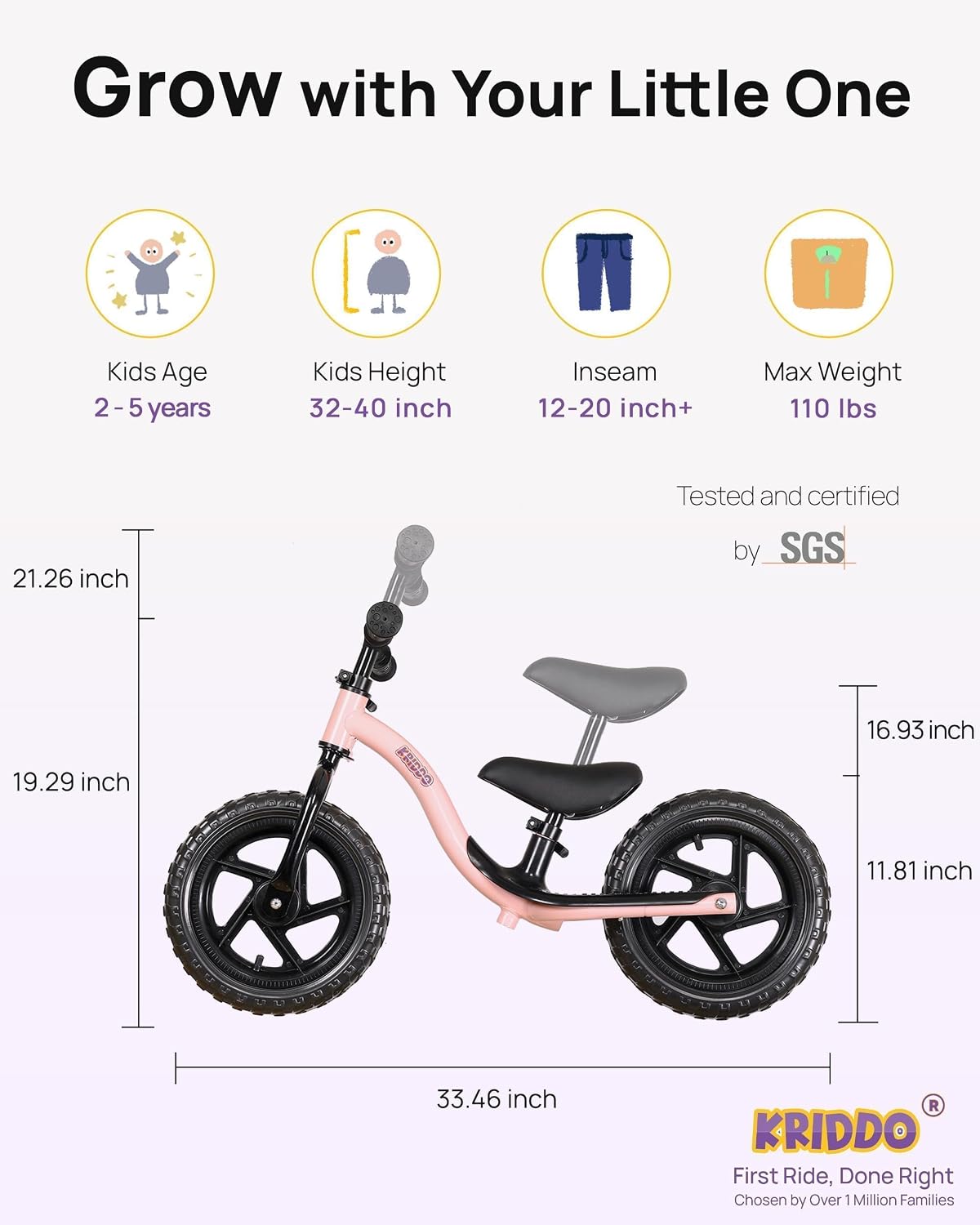 Thumbnail 1 de KRIDDO Toddler Balance Bike 24 Months