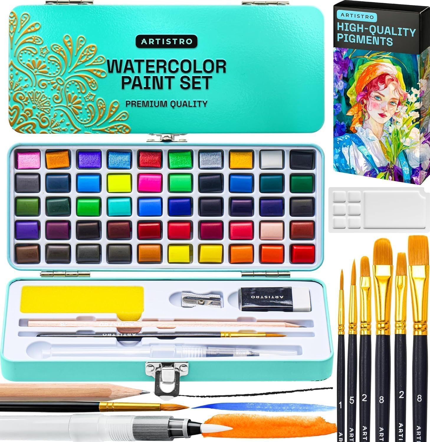 Detalle de ARTISTRO Watercolour Paint Set with metallics 🎨