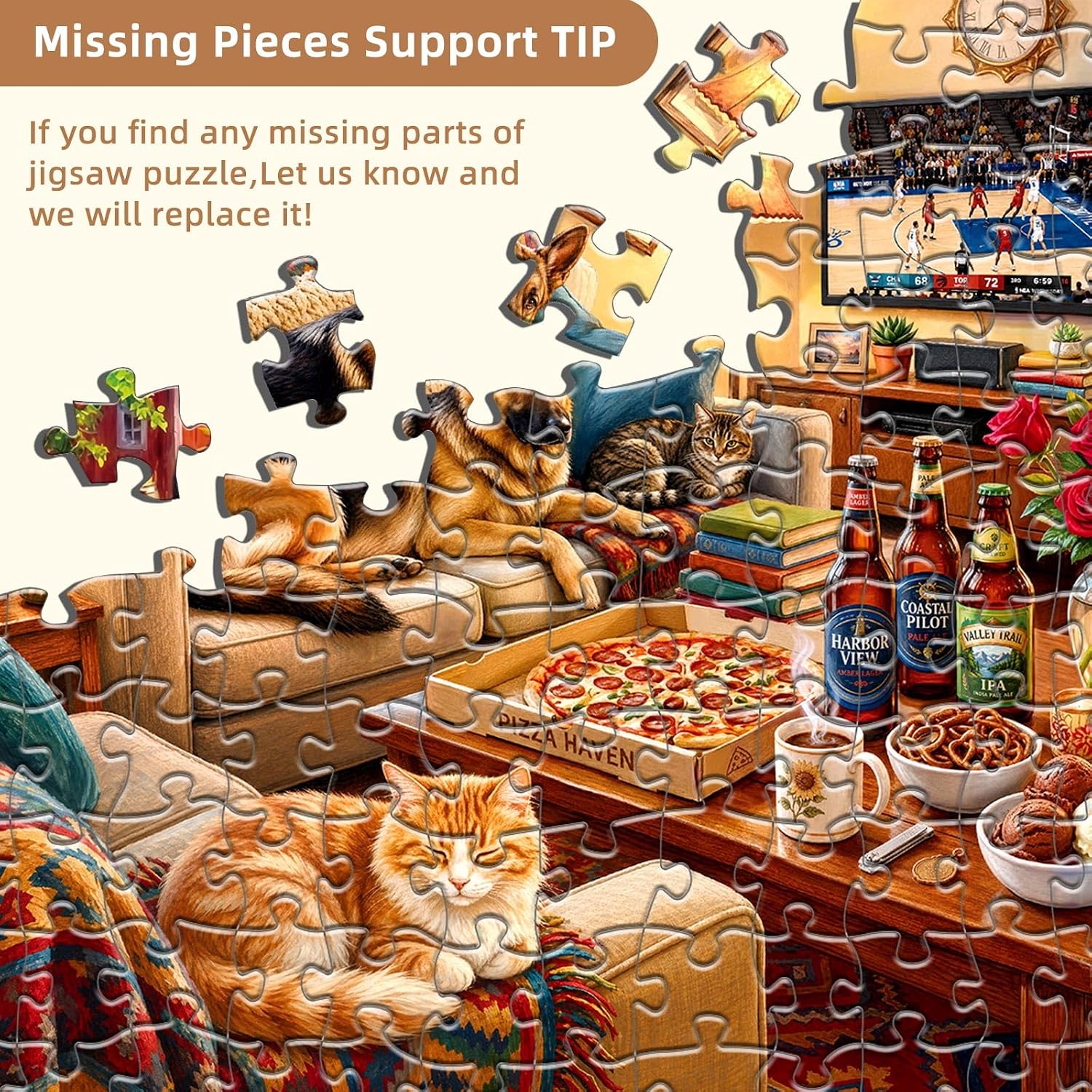 Detalle de Cozy Living Room Puzzles for Adults 1000 Pieces