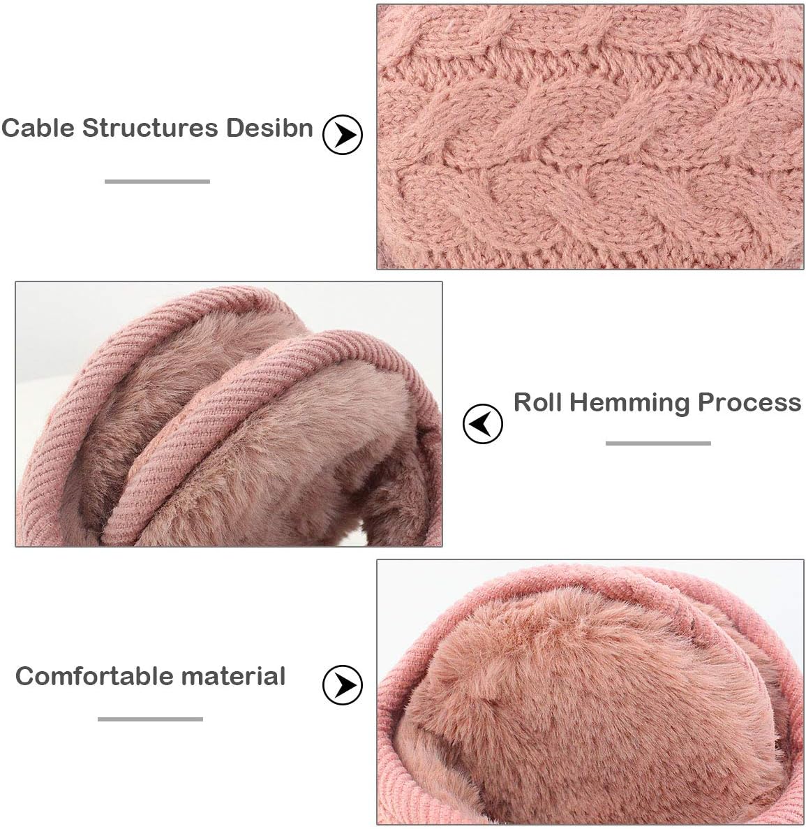 Detalle 2 de BOER Warm Ear Muffs for Winter – soft, windproof, lightweight earmuffs with adjustable fit