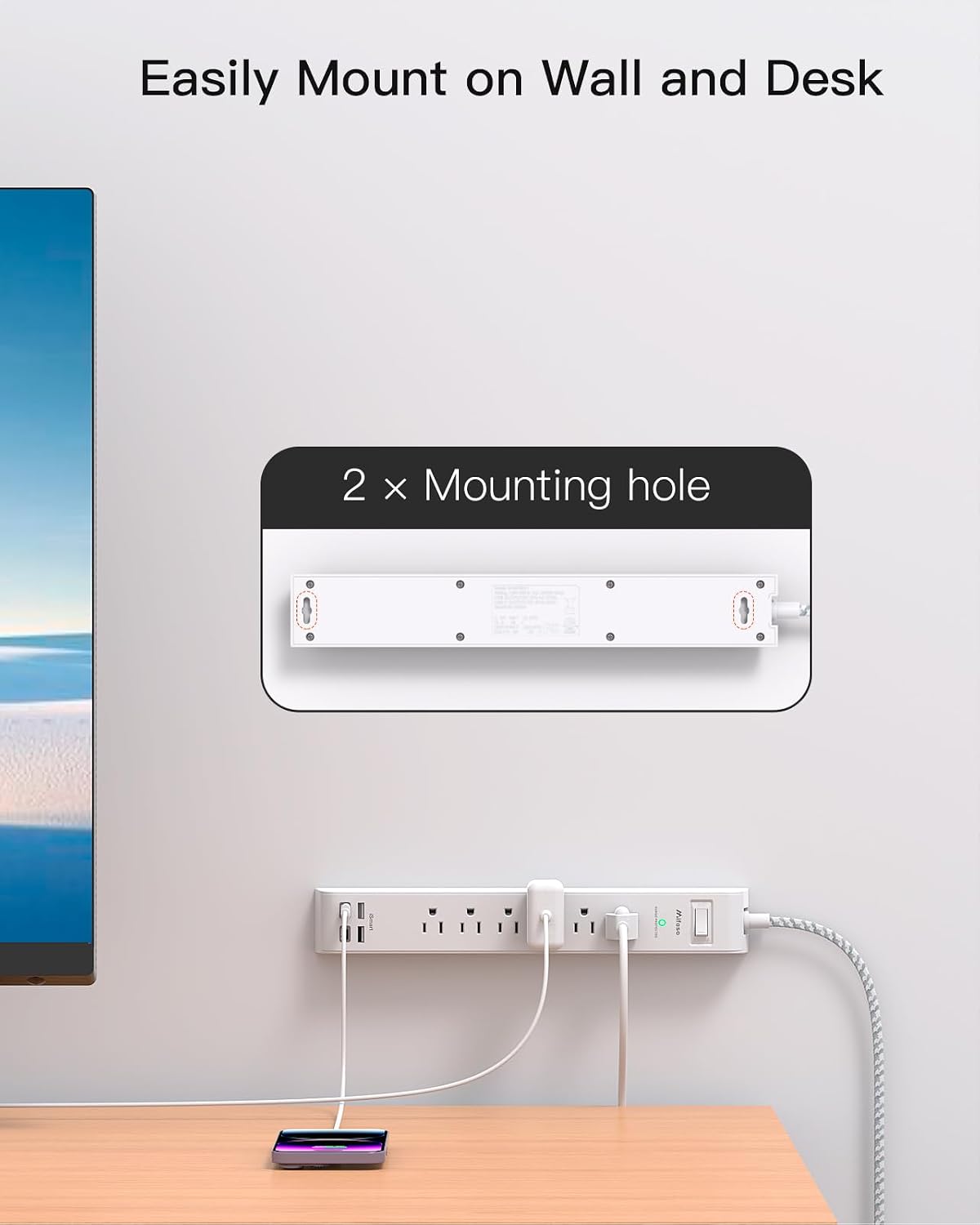 Thumbnail 6 de Surge Protector Power Strip 10 ft 🔌