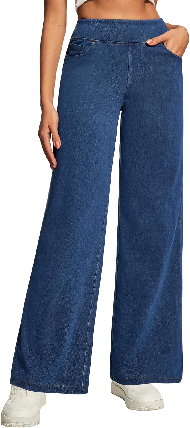 Thumbnail 4 de Heathyoga Wide Leg High Waist Jeans — Stretchy 1️⃣