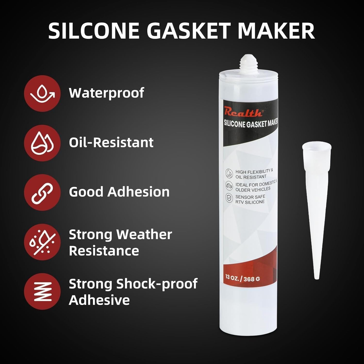 Detalle 2 de Realth Hochtemperatur Silikon Dichtmasse Transparent 368g