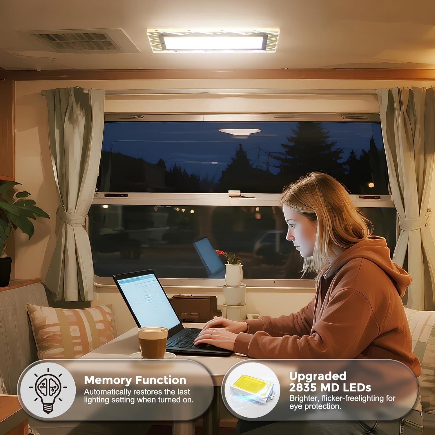 Thumbnail 6 de Kriogor 12V LED Caravan Interior Lights with 8 Multi-Colour Side Light and 3 Colour Temperatures