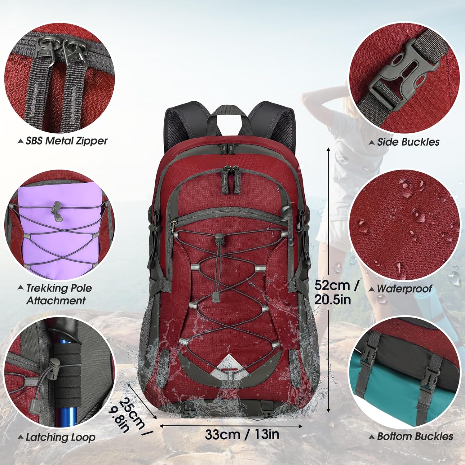 Thumbnail 3 de IGOLUMON 40L Hiking Backpack: Lightweight, Foldable Daypack for Outdoor Adventures