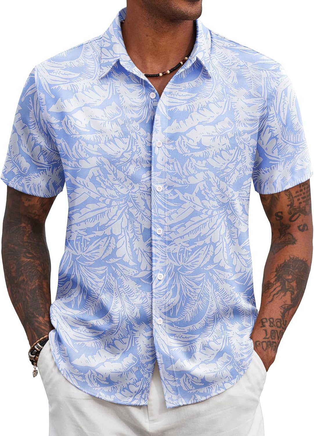 Thumbnail 5 de Chemise hawaïenne homme COOFANDY à manches courtes, motif tropical floral