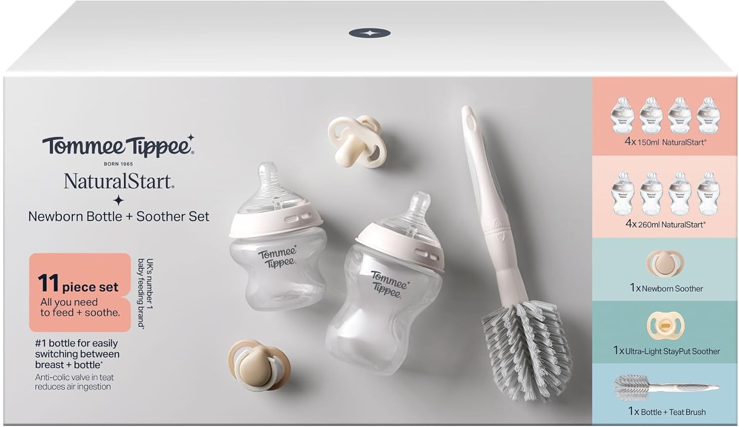 Thumbnail 1 de Tommee Tippee Kit de démarrage biberons Natural Start et sucettes (auto-stérilisants) 150 ml et 260 ml