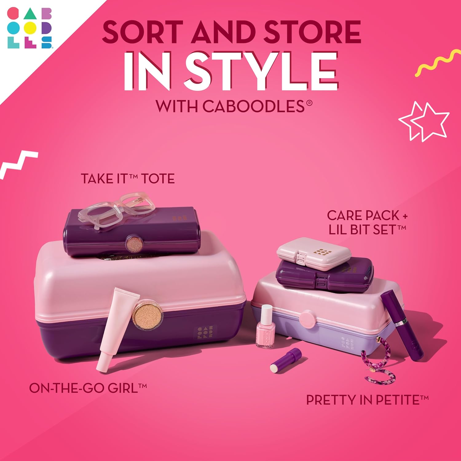Thumbnail 5 de Caboodles On-The-Go Girl Organiseur de Maquillage – Grand rangement, miroir intégré et fermeture sécurisée