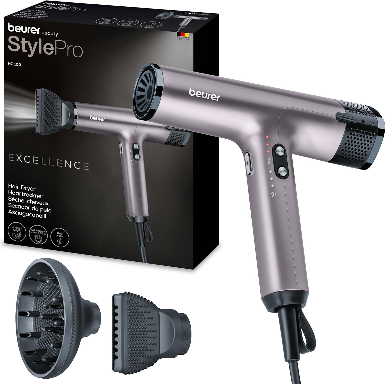 Detalle de Beurer HC100 hair dryer 1, ultra-lightweight