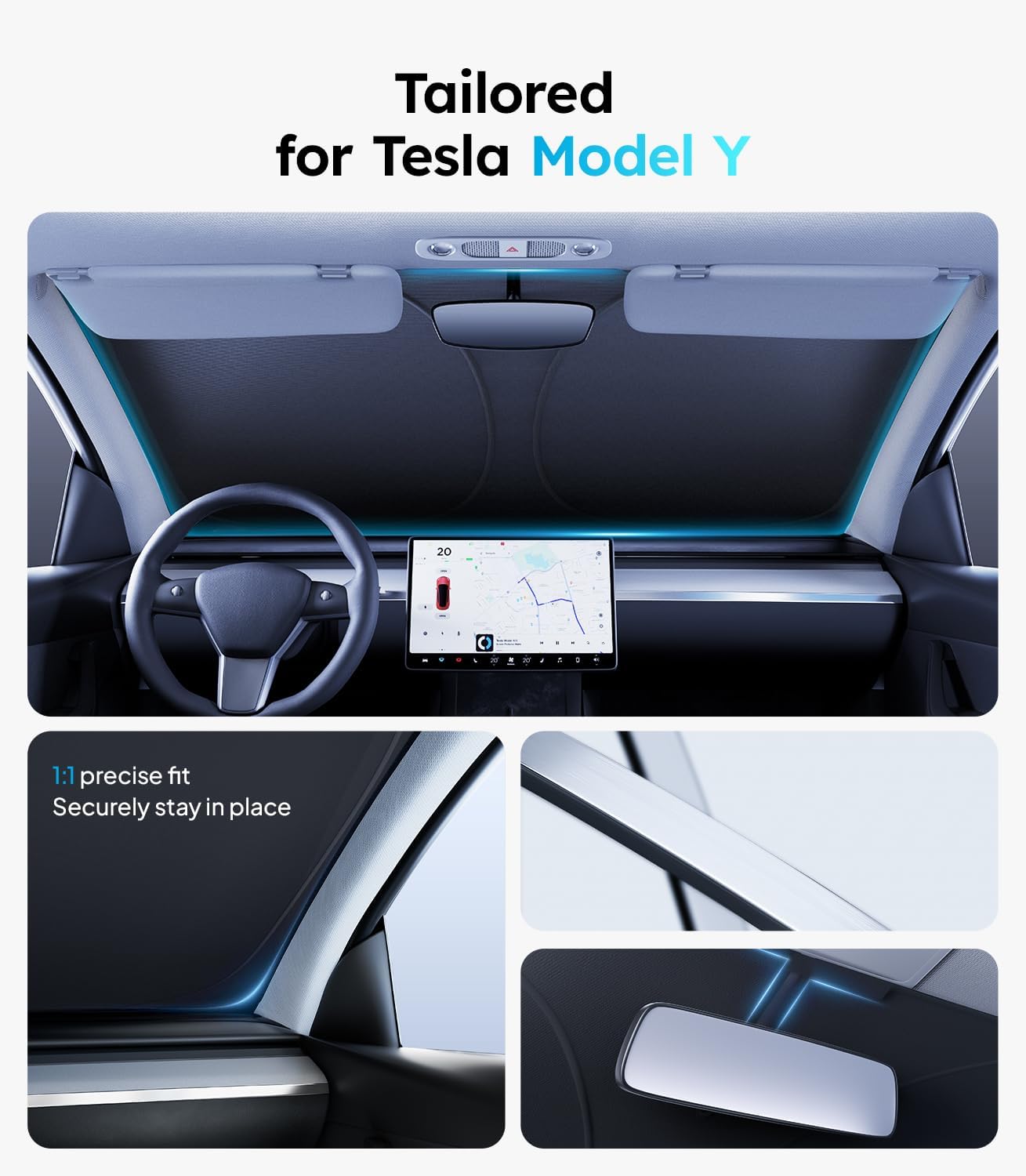 Detalle 2 de Wigoo Model Y Sunshade 2020-2026