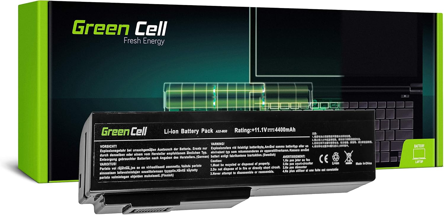 Detalle de Batteria Green Cell per portatili ASUS A32-M50 / A32-N61 (Li-Ion, 4400 mAh, 10,8V)