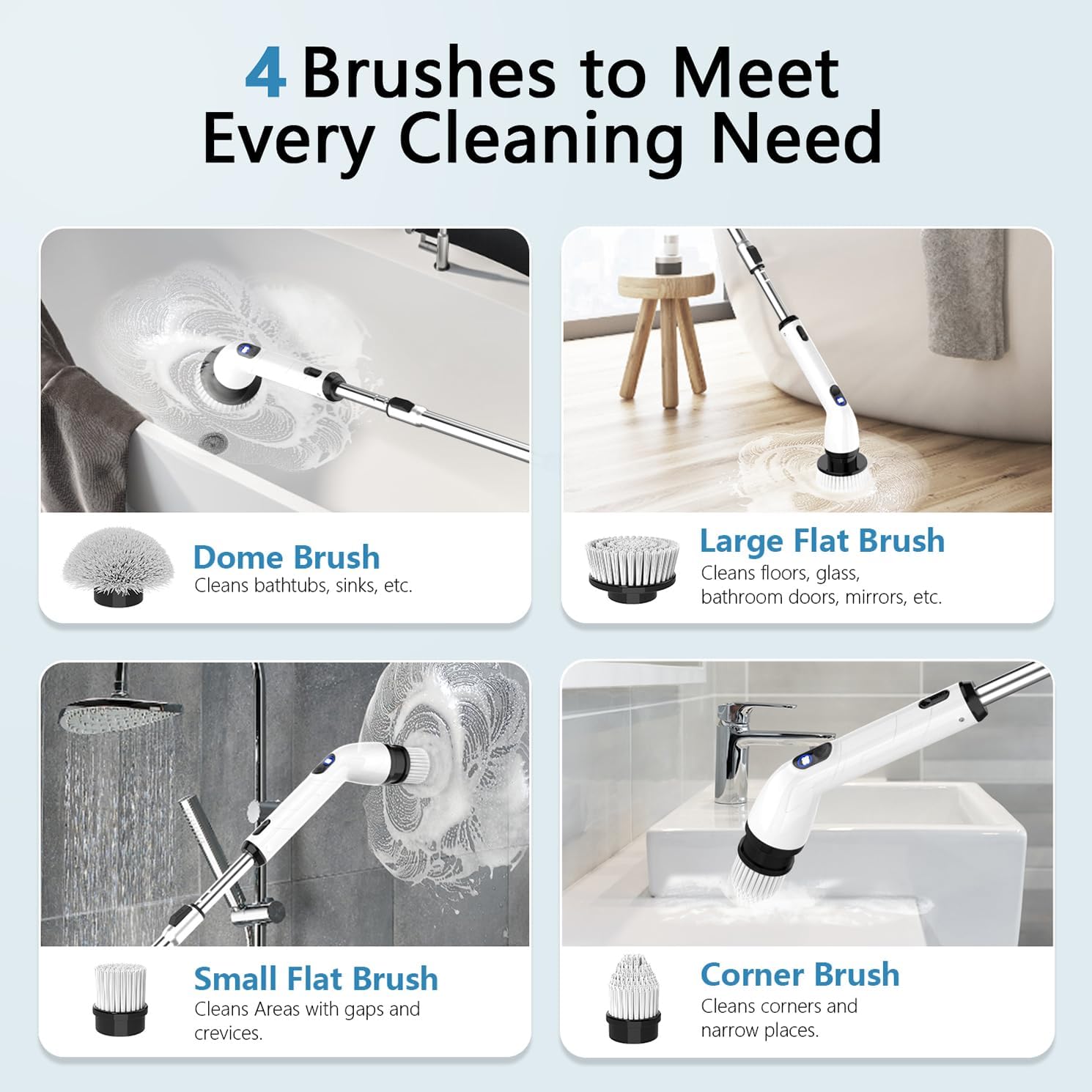 Detalle de TUYU Electric Spin Scrubber IPX7 Waterproof 🧽