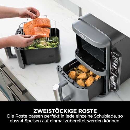 Detalle 2 de Ninja Double Stack XL Heißluftfritteuse – 9,5 L, 4 Ebenen, Grau