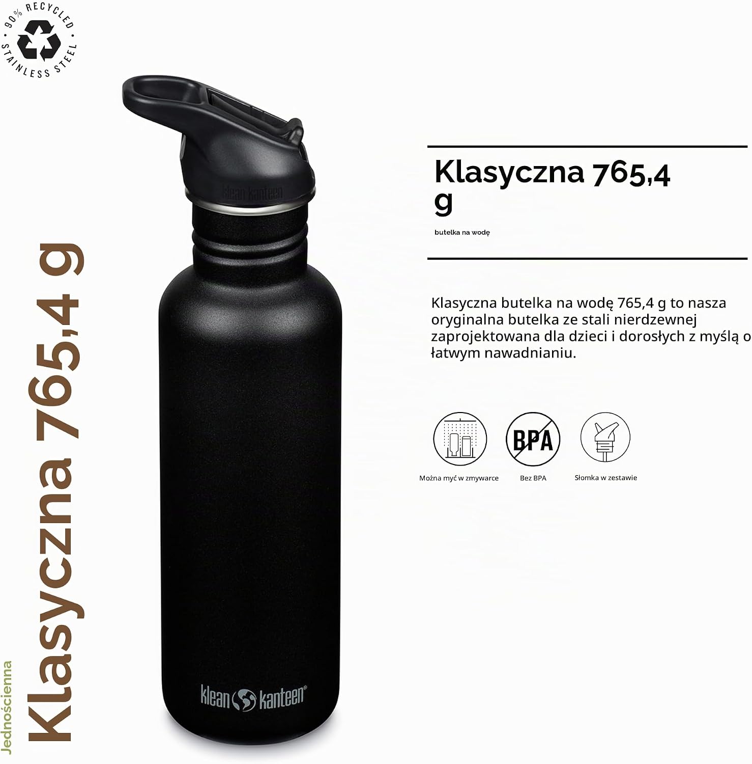 Detalle 2 de Klean Kanteen Classic Narrow (Flip Sport) 1011193 – bidon rowerowy 800 ml